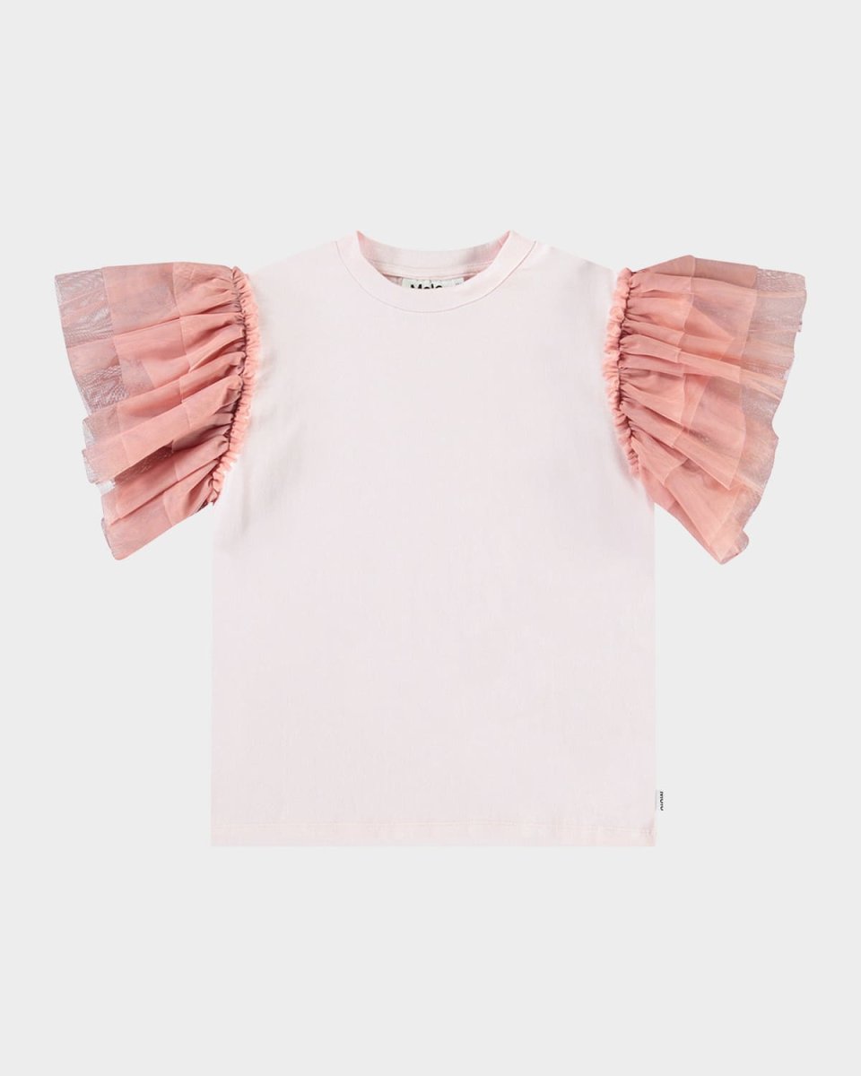 Girl's Robyn Tulle Short-Sleeve T-Shirt, Size 4-6